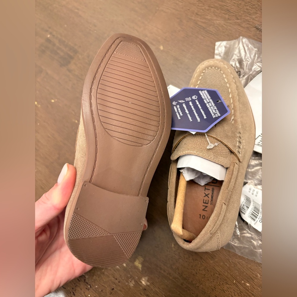 NEXT Ortholite Ultra kids Beige Tasseled Loafer Comfort Foam UK 10 US 11 - Picture 6 of 7
